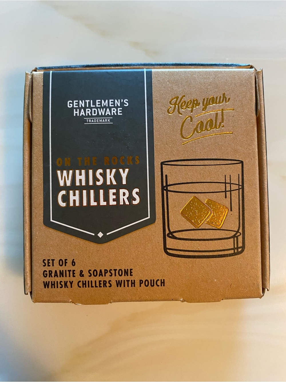 Whisky Chillers -  Stone Set of 6 with drawstring pouch
